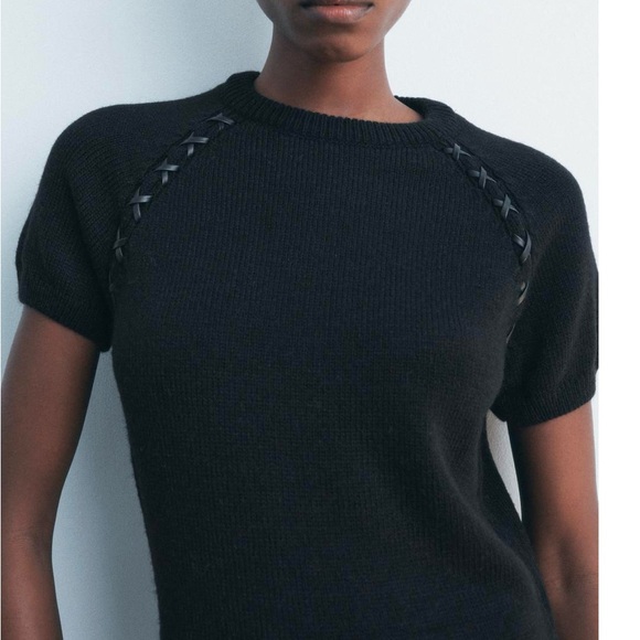 NWT - Elegant Zara Sweater Dress - Leather Straps - Picture 2 of 6